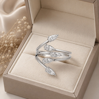 Bague en or 10 carats avec diamant de laboratoire taille poire en forme de branche et de feuille, inspirée de la nature, certifiée IGI, pour femme, idéale pour fiançailles, mariage, bijou raffiné, cadeau