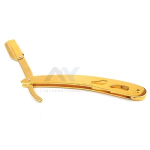 Private Label Stainless Steel Straight Razor for Men New Design <b>Single</b> Edge <b>Swing</b> Lock Barber Shavette with Removable Blade - Product Image 5