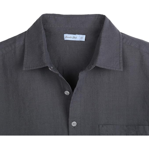 Camisa de lino y algodón de verano para hombre de alta calidad, informal, de manga corta, con botones, para la playa - Product Image 3