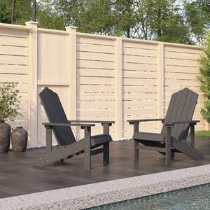Juego de muebles de patio Premium, sillas Adirondack de HDPE antracita, 2 uds. - Product Image 1