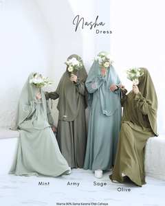 เดลี่อาบายะห์ สไตล์เรียบง่าย ผ้าโพลีเอสเตอร์/คอตตอน น้ำหนักเบา ทรงเอไลน์ ยาวคลุมเท้า ระบายอากาศได้ดี - Product Image 1