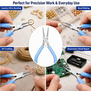 Tapered Baguette Cut Pliers Stainless Steel Blue Handle Jewelry Making Tool For DIY <b>Wire</b> Loop <b>Crafting</b> - Product Image 4