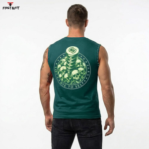 Professional Men's Casual Sleeveless Gym <b>Workout</b> <b>Tank</b> <b>Top</b> Custom Design Printed Breathable Quick Dry Knitted Fabric Made - Product Image 2
