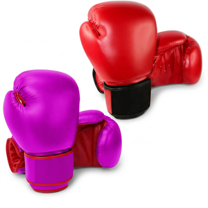 Gants de boxe professionnels de haute qualité 8oz 10oz 12oz en cuir PU avec sangle de poignet réglable et fermeture auto-agrippante personnalisable - Product Image 2