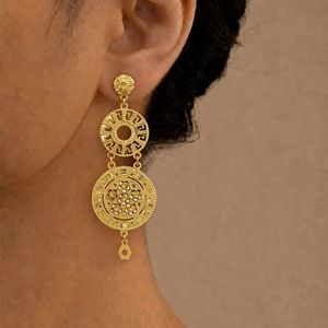 Wholesale 14K18K24K <b>Gold</b> Plated <b>Earrings</b> Dubai Style <b>Dangle</b> <b>Earrings</b> Turkish Flower Design <b>Gold</b> Filled <b>Earrings</b> Fashion <b>Earrings</b> - Product Image 2