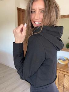 Conjunto de chándal ligero para mujer, Sudadera con cuello redondo, Top corto, blusa, pantalones deportivos para trotar - Product Image 4