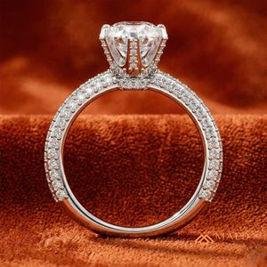 925 Silver Oval Cut Pave Moissanite <b>Ring</b> for Women Luxury Engagement Wedding Anniversary Gift Jewelry - Product Image 2