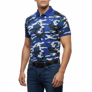 เสื้อโปโลกอล์ฟแบบซับลิเมชั่น ผ้าโพลีเอสเตอร์ 92% สแปนเด็กซ์ 8% ระบายเหงื่อได้ดี ยืดได้ 4 ทิศทาง ผ้าพรีเมียม สำหรับขี่ม้า - Product Image 1