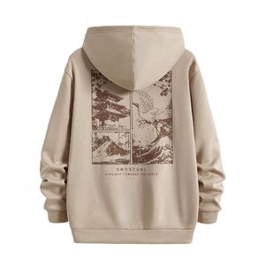Sweat-shirts à capuche surdimensionnés pour hommes, qualité luxe, impression personnalisée, 100% coton, tissu éponge lourd, style streetwear - Product Image 1