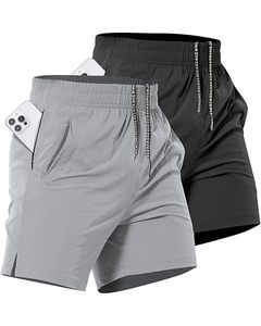 Short de bain rayé pour homme, séchage rapide, taille à cordon, longueur mi-cuisse, en polyester, confortable, nouveau style, short ajustable - Product Image 2