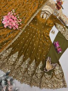 Indian Women Salwar Kameez with Dupatta Anarkali Kurti Palazzo Dupatta Set Wedding Party Wear Dress - Product Image 1