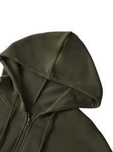 Conjunto Deportivo Corto para Mujer, Sudadera con Capucha y Cremallera, Pantalones Deportivos Transpirables de Secado Rápido - Product Image 5