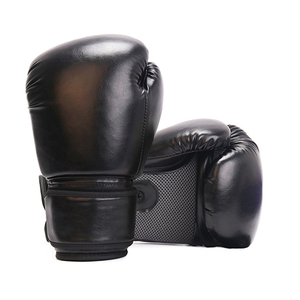 Gants de boxe personnalisés OEM à lacets, en cuir PU, fermeture à sangle personnalisée, couleur noir et blanc, équipement de boxe - Product Image 5