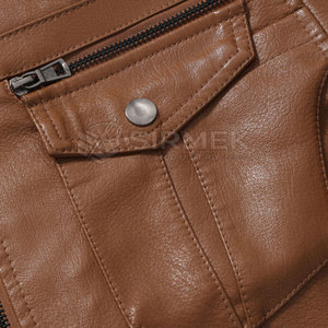 Veste d'hiver en cuir pour homme, tendance et à prix de gros, avec intérieur doux et coupe élégante, rehaussant votre look confiant - Product Image 5