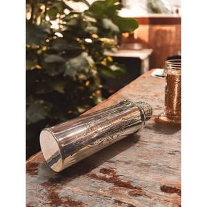 Decorative Etched <b>Copper</b> Drinking Bottle Vintage Floral Pattern <b>Screw</b> Cap Beverage Container Home Table Collection Gift - Product Image 5