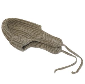 หมวกบีนนี่ขนแกะออร์แกนิกมองโกเลียแบบมีที่ปิดหู - สีเทา, ผลิตตามสั่ง (ขายส่ง) - Product Image 2