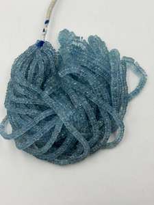 Cuentas facetadas de aguamarina natural de 5-7 mm, hilo de cuentas sueltas de piedras preciosas de aguamarina azul Tyer para la fabricación de joyas, 16 pulgadas - Product Image 2