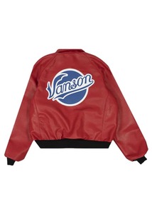 FLY GEENIUS X VANSON | BOMBER <b>JACKET</b> | HARLEM-RED | Windproof Eco-Friendly <b>Heated</b> Leather Streetwear - Product Image 1