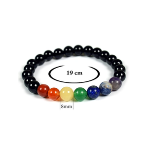 Bracelet de guérison Reiki en obsidienne noire de haute qualité avec perles des sept chakras, cadeau romantique, mode unisexe, énergie - Product Image 3