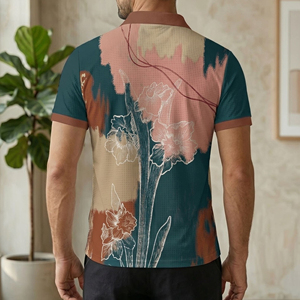 Mens Abstract Floral Polo Shirt <b>Oil</b> <b>Painting</b> Printed Short Sleeve Golf Collar Casual Top Manufacturer - Product Image 2