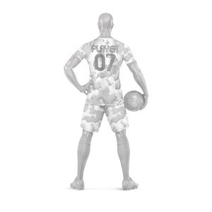 Conjunto de Camiseta y Pantalones Cortos de Fútbol Personalizados para Hombre, 100% Poliéster, Elásticos en Cuatro Direcciones, Secado Rápido, Impresión por Transferencia de Calor, Nombre del Equipo, Letras y Logotipo - Product Image 3