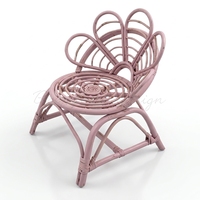 Silla Infantil de Ratán, Moderna, Plegable y Portátil, con Respaldo de Listones, para Dormitorio y Sala de Estar, sin Brazos