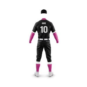 Uniforme de baseball édition joueur en tissu extensible doux, coupe confortable, logo personnalisé imprimé, col en V, manches courtes, grande taille, personnalisable - Product Image 4