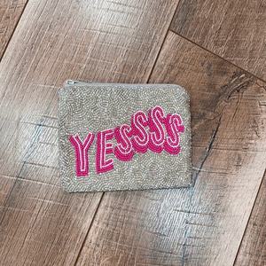 Sac à main personnalisé en forme rectangulaire, en coton, à thème sportif, avec des perles de verre Yall Seed, fait à la main, pour les fêtes - Product Image 2