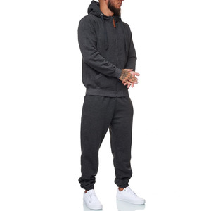 Men's Gym Fitness Fleece Sportswear Set Breathable Pullover Hooded & Sweatpants Print 2Pcs <b>Jogging</b> Tracksuit Hooded Collar - Product Image 4