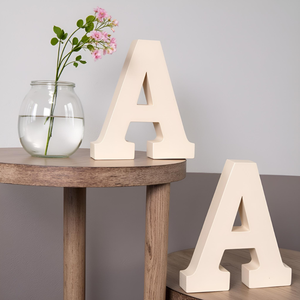 ตัวอักษรภาษาอังกฤษแบบตัดจากไม้ สำหรับงานศิลปะและงานฝีมือ ตัวอักษรไม้สำหรับงานประดิษฐ์ DIY ของตกแต่งตัวอักษรไม้ - Product Image 6