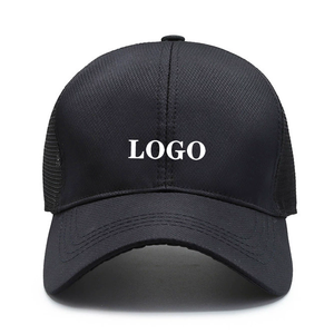 Casquette Trucker Noire en Maille/Coton pour Hommes et Femmes, Fermeture Arrière Ajustable, Style Décontracté à 6 Panneaux, Logo au Dos, Printemps-Été - Product Image 4