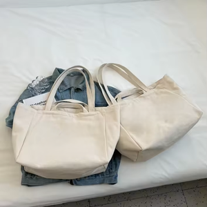 Plain Dyed Cotton Tote Bag Woven Eco Friendly Reusable <b>Canvas</b> <b>Shopper</b> Handbag Packaging Bag OEM Bulk Factory Direct Supplier - Product Image 5