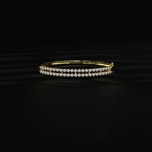 Brazalete de Diamantes CVD Cultivados en Laboratorio de Doble Hilera con Claridad VVS-VS, Certificado IGI, Color D-F, para Venta al Por Mayor - Product Image 1