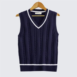 <b>Men's</b> Knitted Sweaters for <b>Men</b> Blue <b>Sleeveless</b> Man Clothes V Neck Vest Red Waistcoat <b>Jumpers</b> Sweat-shirt Cigaret Cotton - Product Image 4
