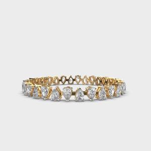 Bracelet tennis intemporel en moissanite plaqué or rose, coupe brillante ronde, style hip-hop, bijou de mode, cadeau - Product Image 3