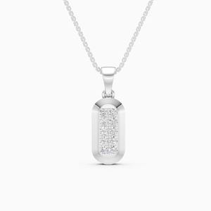 Elegante colgante redondo con forma de píldora de diamante cultivado en laboratorio de 0,35 quilates en oro amarillo, blanco y rosa de 9 quilates. - Product Image 2