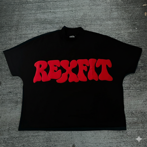 เสื้อยืดโอเวอร์ไซส์ทรงหลวม พิมพ์ลายโลโก้แบบพัฟฟ์ สตรีทแวร์ ผ้าคอตตอนเนื้อหนา ทรงหลวม สไตล์สตรีท ยูนิเซ็กส์ - Product Image 1