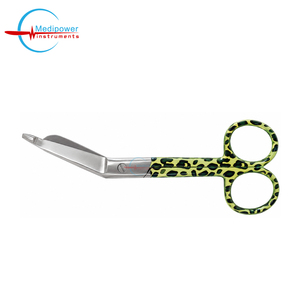 Ciseaux médicaux manuels professionnels pour bandages, 5,5 pouces, imprimé léopard vert, poignée ergonomique - Utilisation en clinique, soins infirmiers - Product Image 6