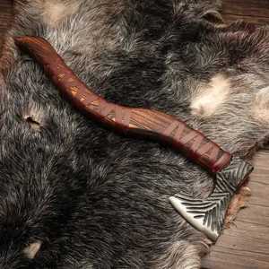 Premium THEWIZ CRAFTS Industrial Grade Tomahawk Hatchet High Carbon Steel Viking <b>Axe</b> Wholesale Camping Survival <b>Axe</b> <b>Wooden</b> - Product Image 2