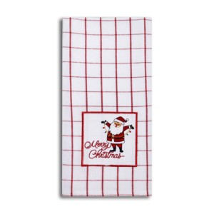 Magnifique serviette de cuisine brodée avec un motif de Noël, séchage rapide, douce, de qualité supérieure, 100% coton, pour Noël. - Product Image 2