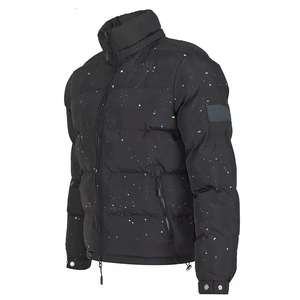 Chaqueta Acolchada con Capucha para Hombre, Negra, Diseño Sólido, Resistente al Viento, Impermeable, Ecológica, Ropa de Invierno Informal, Gruesa, de Poliéster - Product Image 3