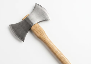 Hache viking à double tête en acier haute teneur en carbone, fabriquée à la main par SCL, pour la survie, le camping, la coupe quotidienne des arbres. - Product Image 2