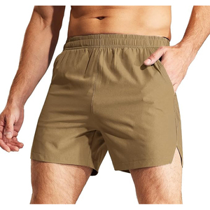 Shorts de sport pour hommes, taille élastique, couleur unie, décontractés, pour l'entraînement et la détente, coupe ample, été, respirants, écologiques, biologiques - Product Image 1