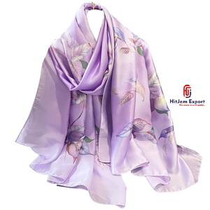 Luxury Printed Long <b>Scarf</b> Soft Fabric Head <b>Scarf</b> Custom Branding White Label Low MOQ OEM ODM Textile Manufacturer - Product Image 1