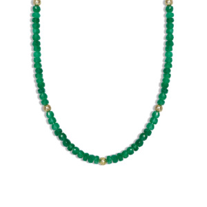 Emerald Beads Face <b>Necklace</b> Handmade <b>Statement</b> Jewelry Face Design <b>Necklace</b> with Emerald Beads Elegant Handmade Piece - Product Image 3