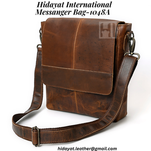 Sac Messager Homme en Cuir Chasseur Premium, Sacoche de Bureau en Cuir Rigide Ciré Bandoulière - Product Image 4