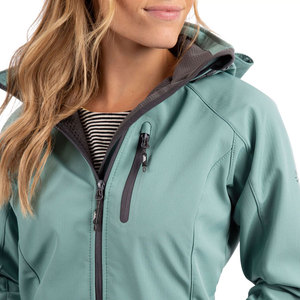 Veste softshell imperméable doublée polaire vert menthe pour femme, col montant zippé, manteau d'hiver pour l'extérieur - Product Image 5