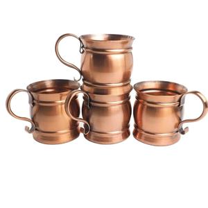 Cobre puro en forma redonda brillo martillado diseño Moscú mula cerveza taza cobre Metal Bar Accesorios - Product Image 1