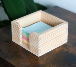 Simplest Square Shape Acacia Wooden Sticky Notes Holder Unique Crafts For Multipurpose Desk Sticky <b>Memo</b> <b>Pads</b> Holder - Product Image 5
