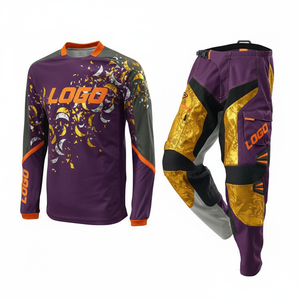 Traje de Motocross Personalizado con Sublimación, Manga Larga, Secado Rápido, para Hombre, Talla Adulto, Conjunto Naranja, Marrón y Negro con Logotipo Frontal - Product Image 4